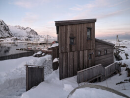 Traditional fishing village Lofoten Islands Norway, landscape photography by Peter Mikolas 