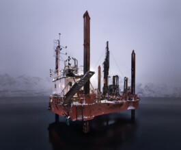 Jack-up work platform Svolvær Lofoten Islands Norway, corporate photography by Peter Mikolas 