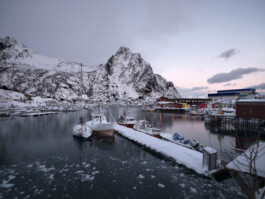 Svolvær harbour winter Lofoten Islands Norway, landscape photography by Peter Mikolas 
